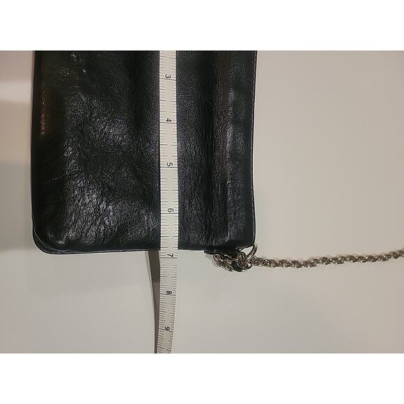 ALEXIS HUDSON LOCKET CLUTCH PURSE BLACK LEATHER - Picture 8 of 10